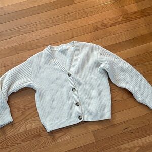 H&M White Button-Up Cardigan